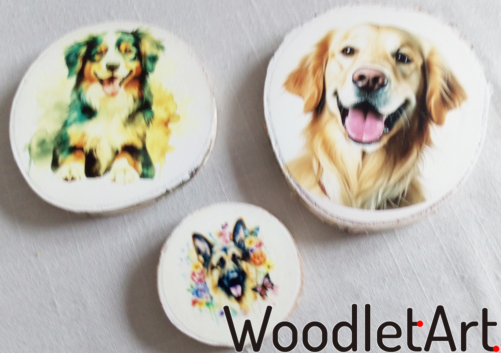 Drewniane podkładki plastry drewna z nadrukiem